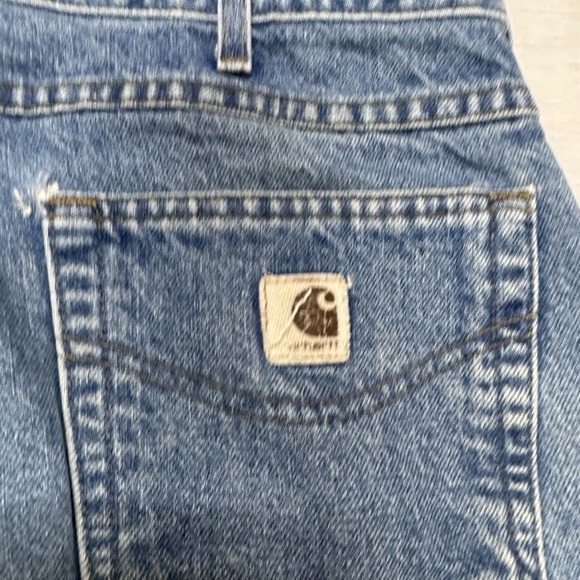 Carhartt Vintage Mens Blue Denim Work Jeans Size 36x30 Act (36x29) Distressed - Picture 3 of 4
